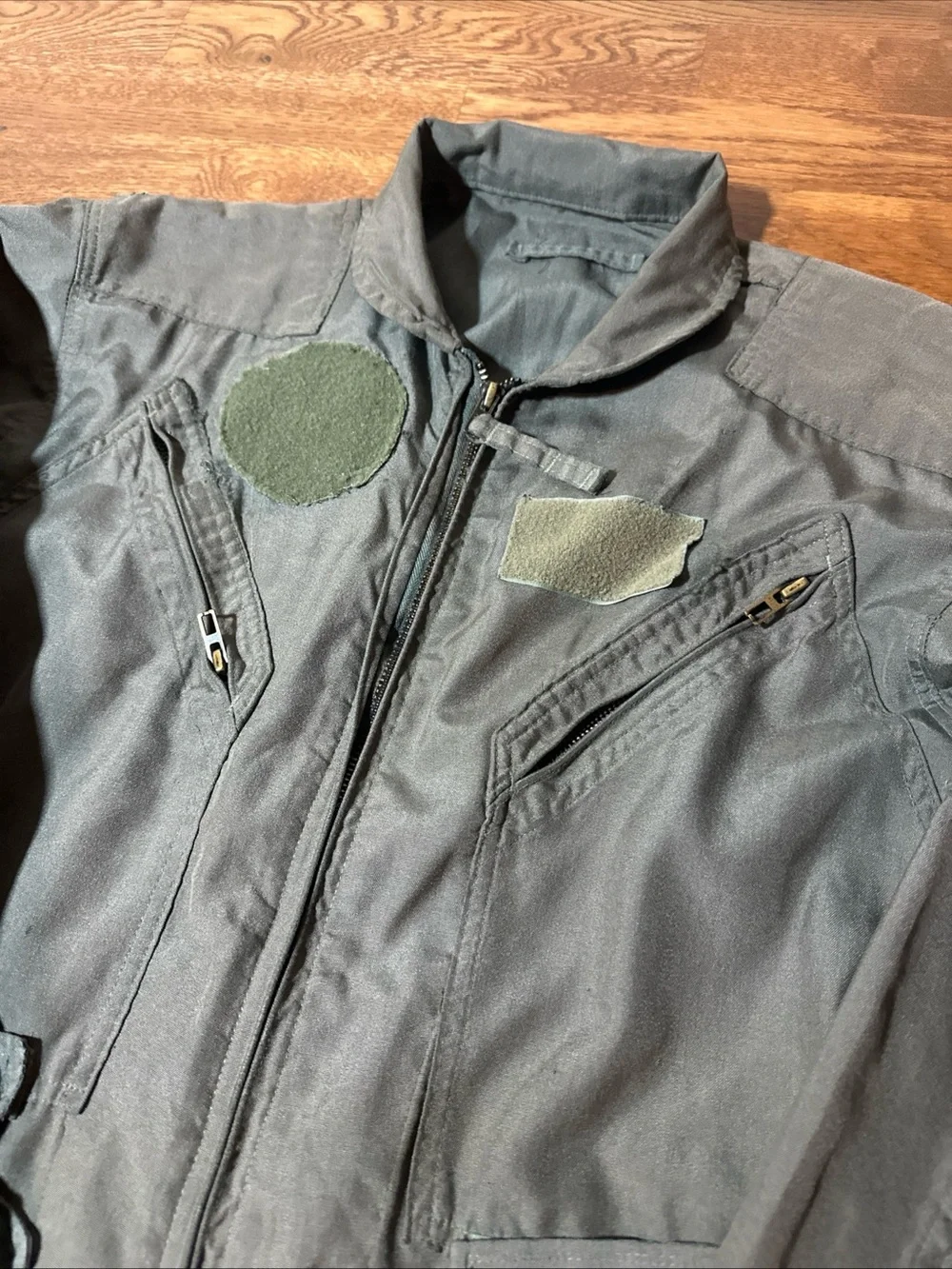 Vintage Military Flight Suit Coveralls Mens M/L Green Jumpsuit Distressed 60s